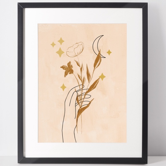 Other - Wall Art Bohemian Celestial Hands Print Poster Illustration Unframed